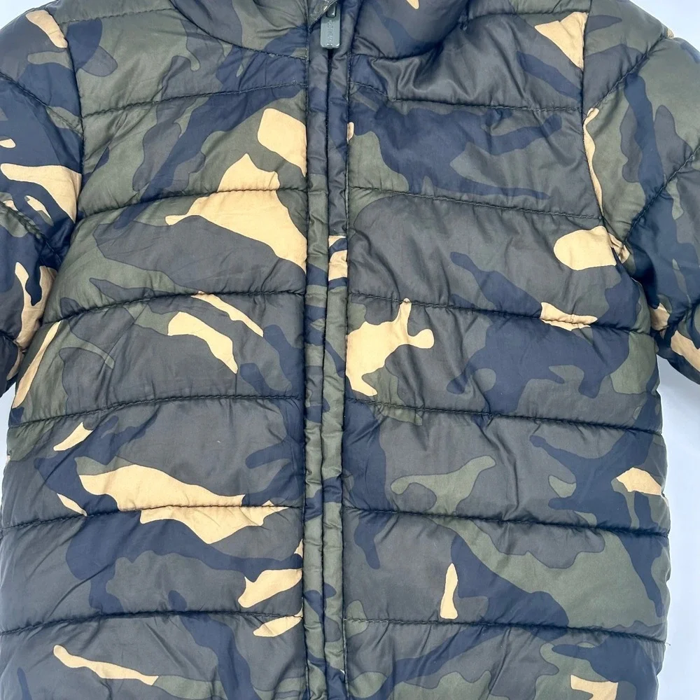 Old Navy Kids Camo Puffer Jacket Coat Hood with Ears Green 12-18‎ Months